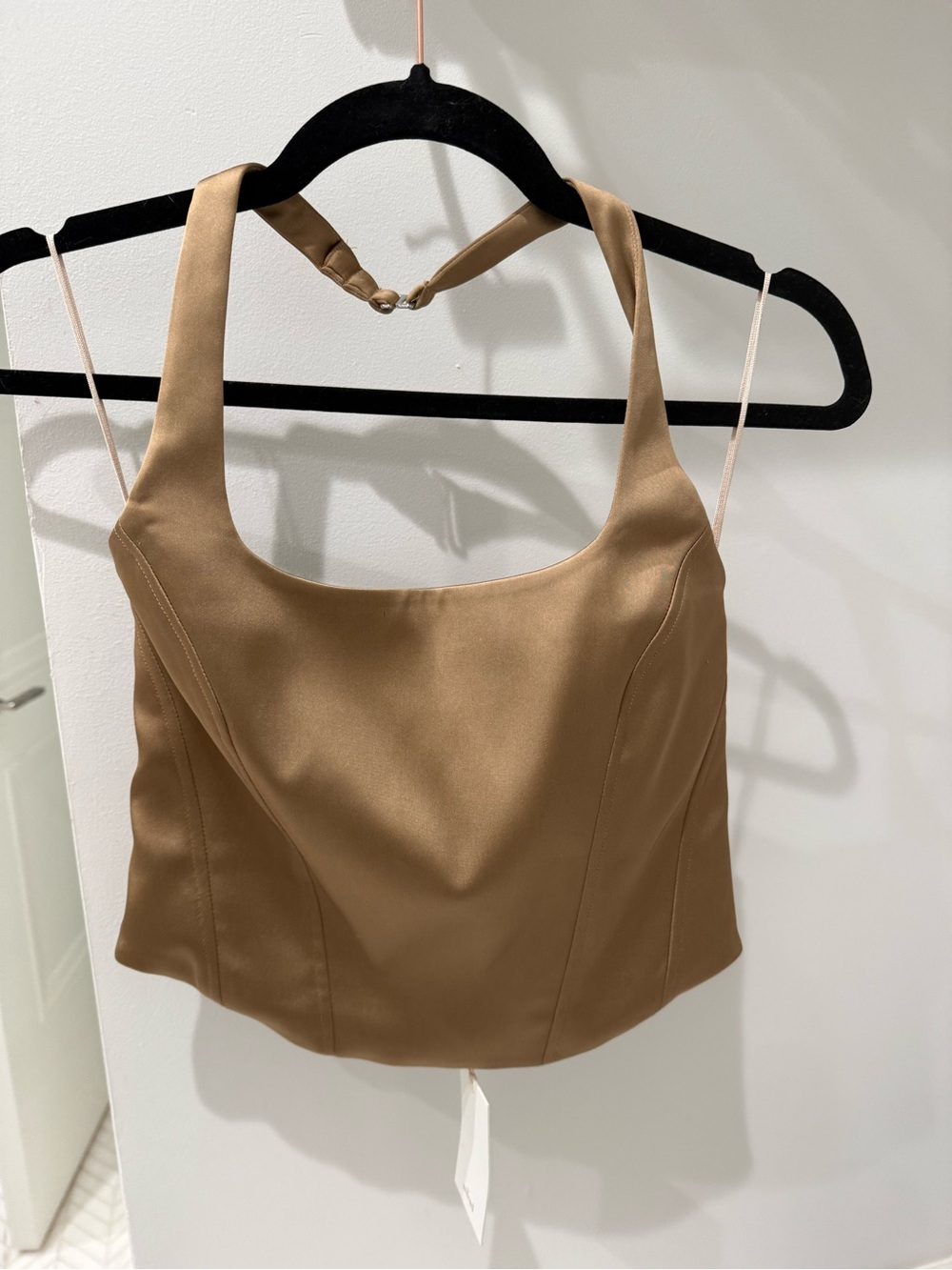 Wilfred Taupe Satin Bustier Top